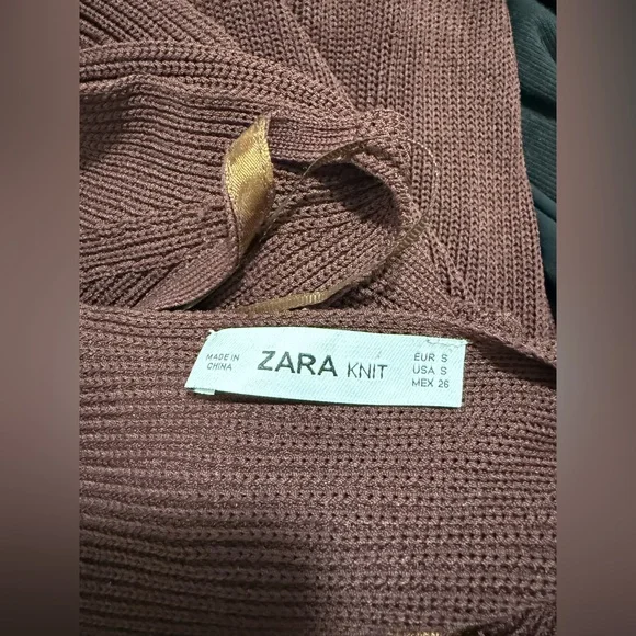 Zara Knit Deep V-Neck Maxi Dress Size S - Picture 4 of 5